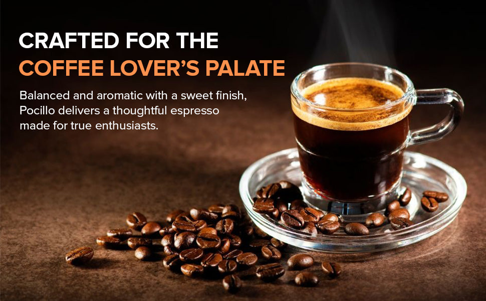 Premium Espresso Coffee | Whole Bean | Medium Roast | 12 ounces bag | POCILLO - POCILLO
