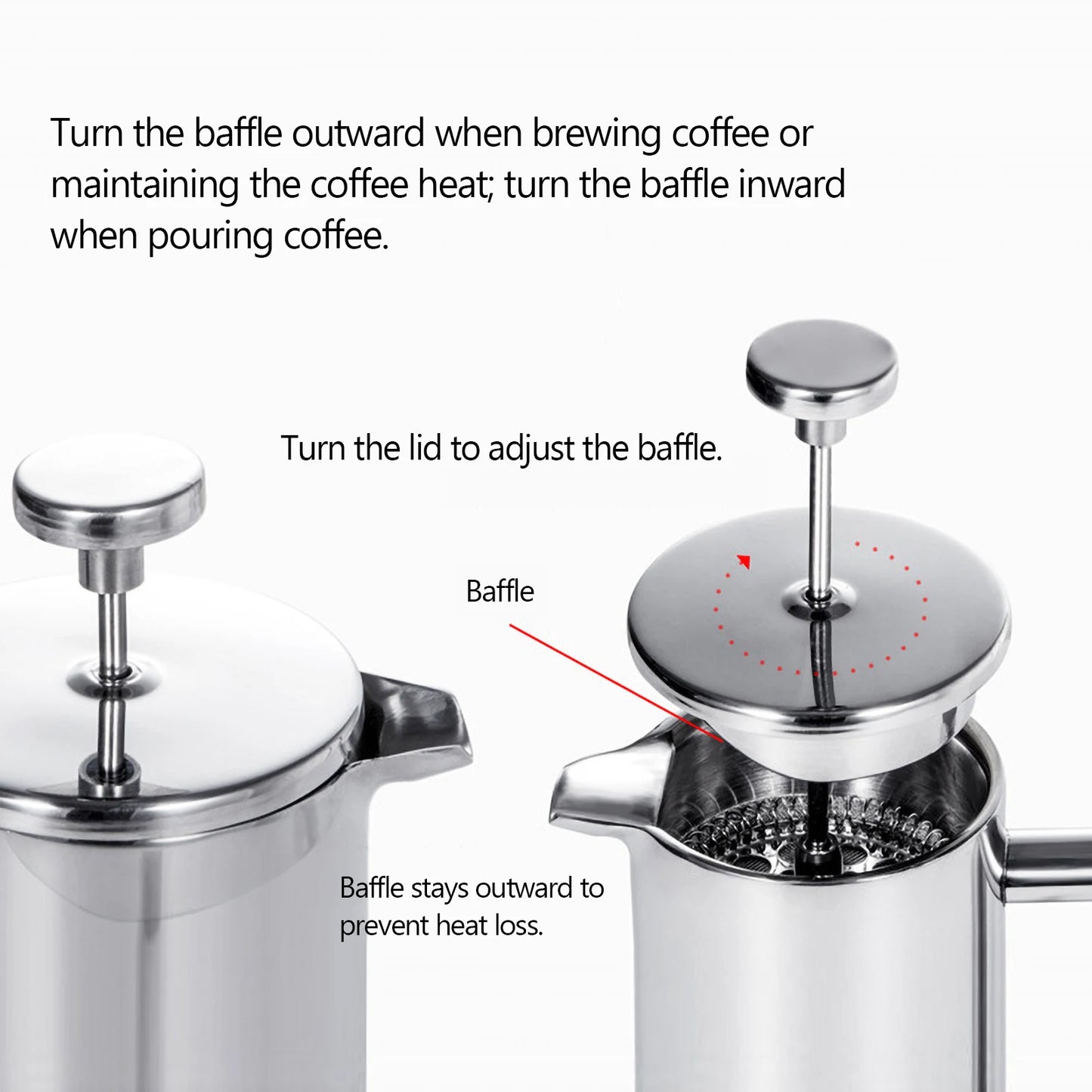 Double-Wall Stainless Steel French Press - POCILLO