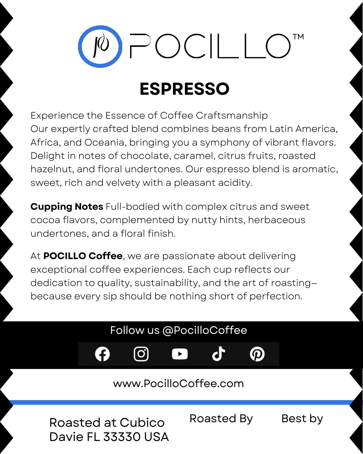 POCILLO Espresso Premium Artisan Roasted Coffee - About