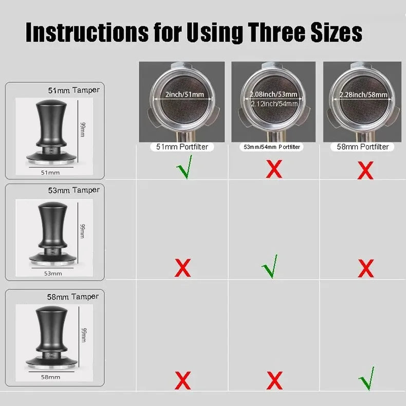 Spring-Balanced Fixed Force Coffee Tamper - POCILLO