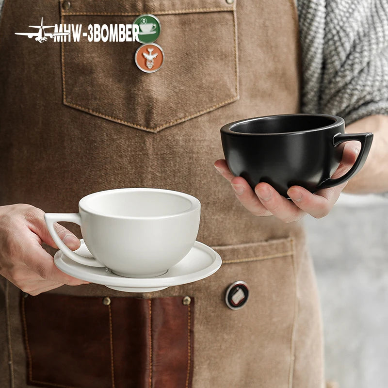 MHW-3BOMBER 280ml Espresso Cups Saucers with Spoons Set - POCILLO