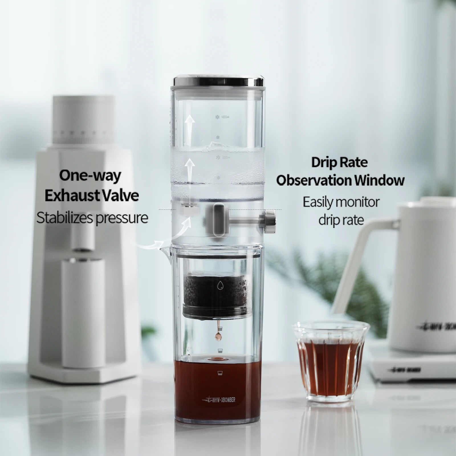 MHW-3BOMBER Cold Brew Coffee Maker Adjustable Water Flow Dripper - POCILLO