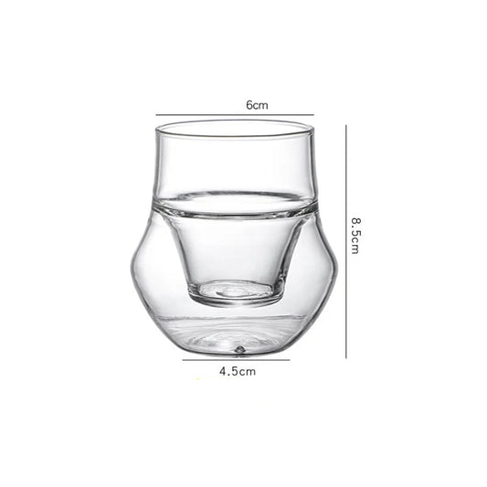 Small Capacity 120ML Double Wall Glass Espresso Cups Anti-scald Reusable Art Barista Coffee Mug Shot Glass Wine Cup Teacups - POCILLO