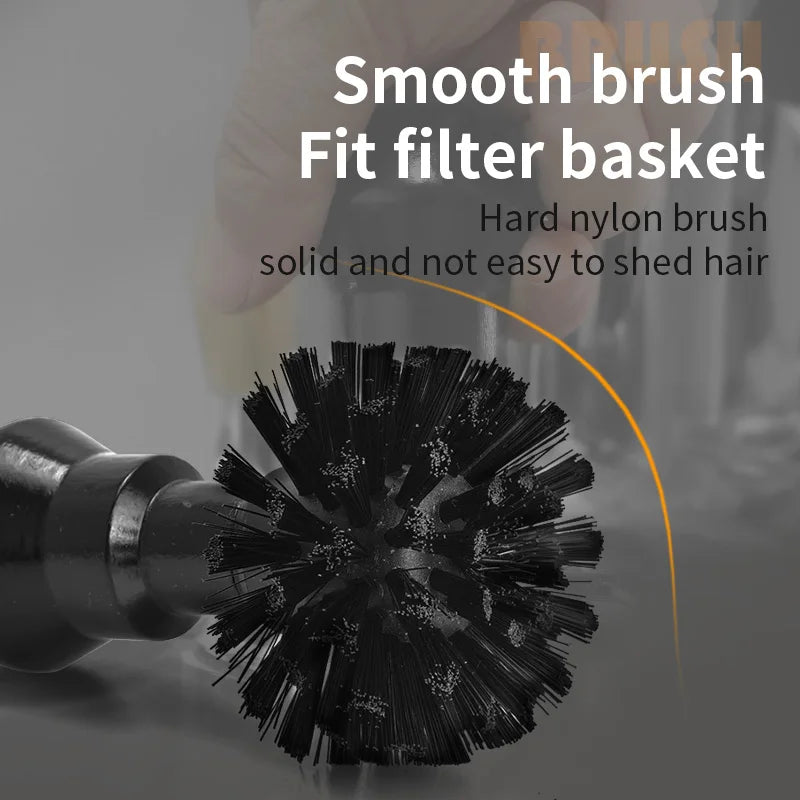 Black brush with text about smooth fit for filter basket