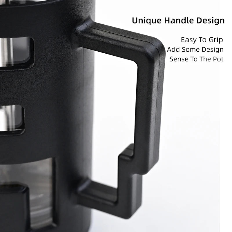 French Press Kettle 350ml 10oz. Heat-Resistant Glass Coffee/Tea Pot With Filter Screen - POCILLO