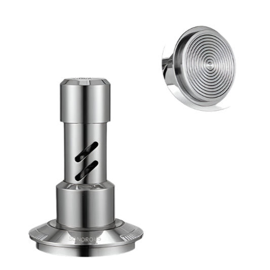 MUVNA V2 Espresso Tamper, 30 lbs pressure Spring-loaded Coffee Tamper, Stainless Steel Gravity Adaptive Height Distributor Set - POCILLO