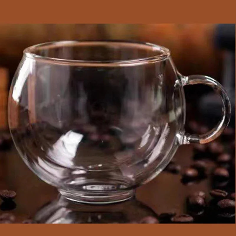 Double Wall Glass Coffee Cup and Saucer Set - POCILLO
