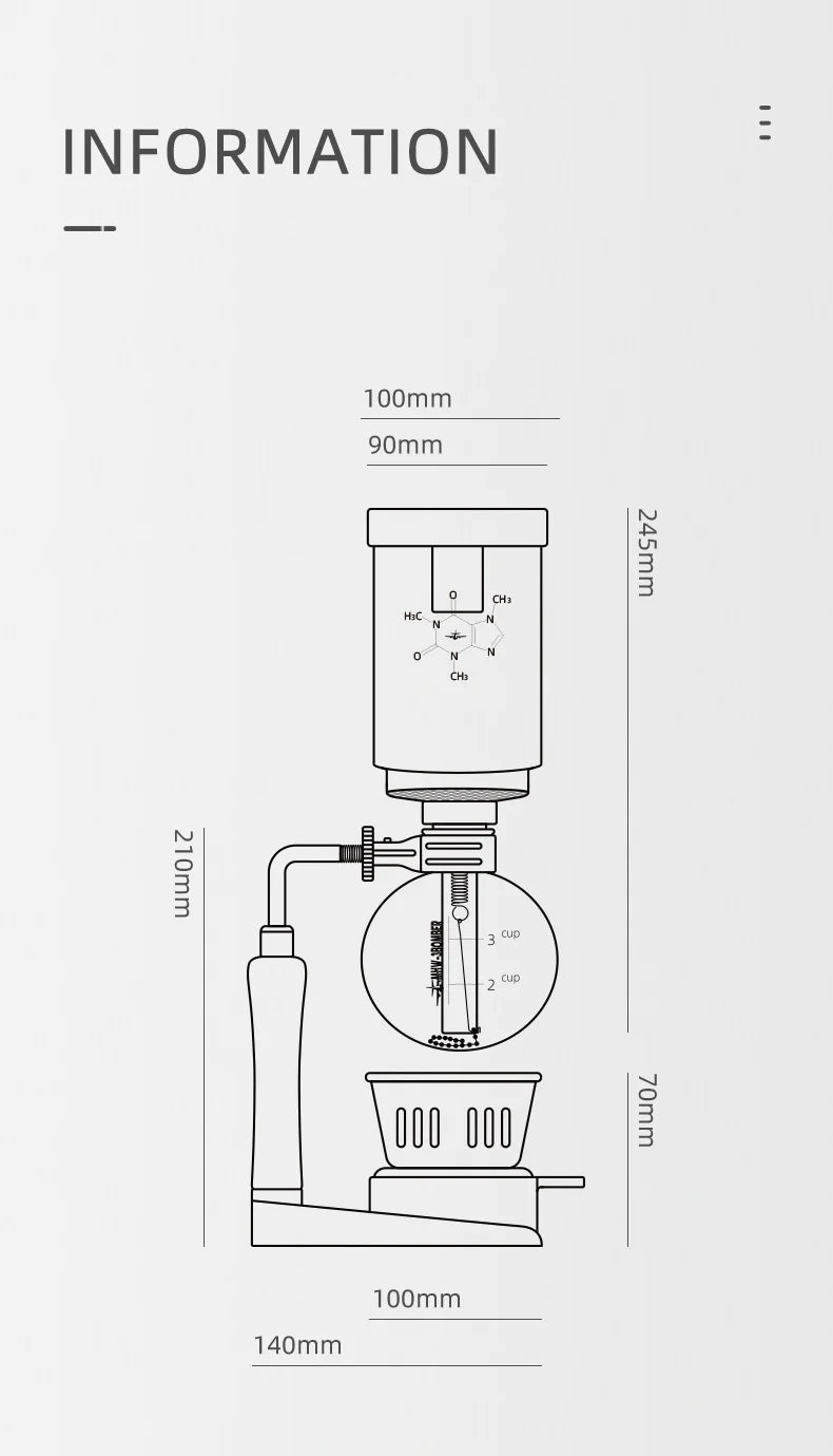 MHW-3BOMBER Coffee Siphon Pot Set - POCILLO