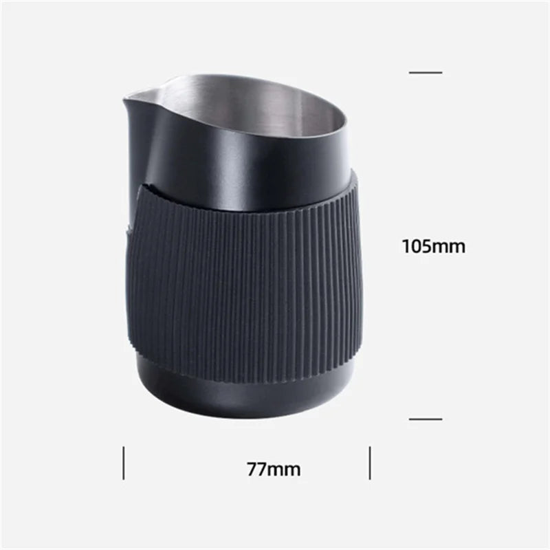 Coffee Frothing Pitcher with Anti-Scald Silicone Sleeve - POCILLO