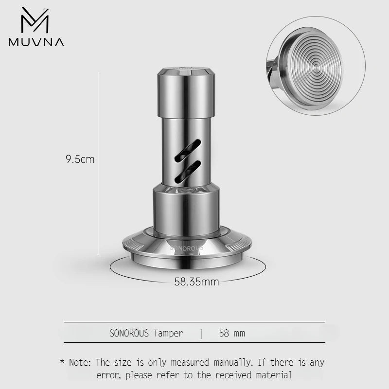 MUVNA V2 Espresso Tamper, 30 lbs pressure Spring-loaded Coffee Tamper, Stainless Steel Gravity Adaptive Height Distributor Set - POCILLO