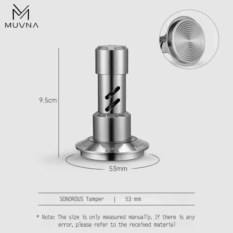 MUVNA V2 Espresso Tamper, 30 lbs pressure Spring-loaded Coffee Tamper, Stainless Steel Gravity Adaptive Height Distributor Set - POCILLO
