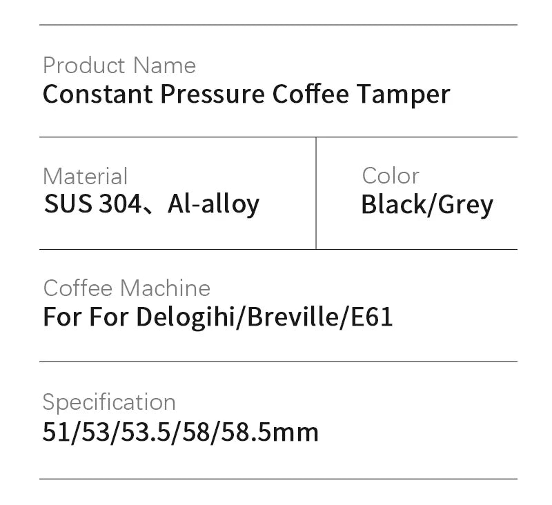 Calibrated Coffee Tamper for Delonghi and Breville Espresso Makers - POCILLO