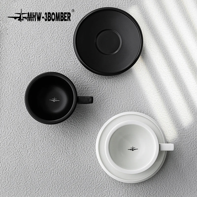 MHW-3BOMBER 280ml Espresso Cups Saucers with Spoons Set - POCILLO